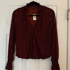 Express NWT Red Leopard Print Blouse